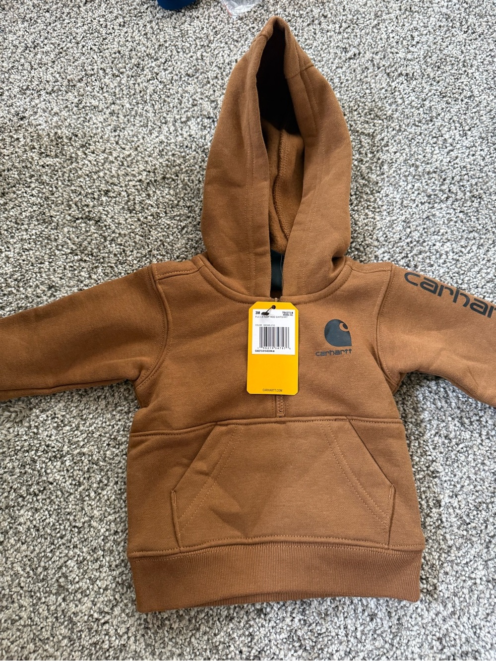 Carhartt Kids' Hooded Sweatshirt in Brown